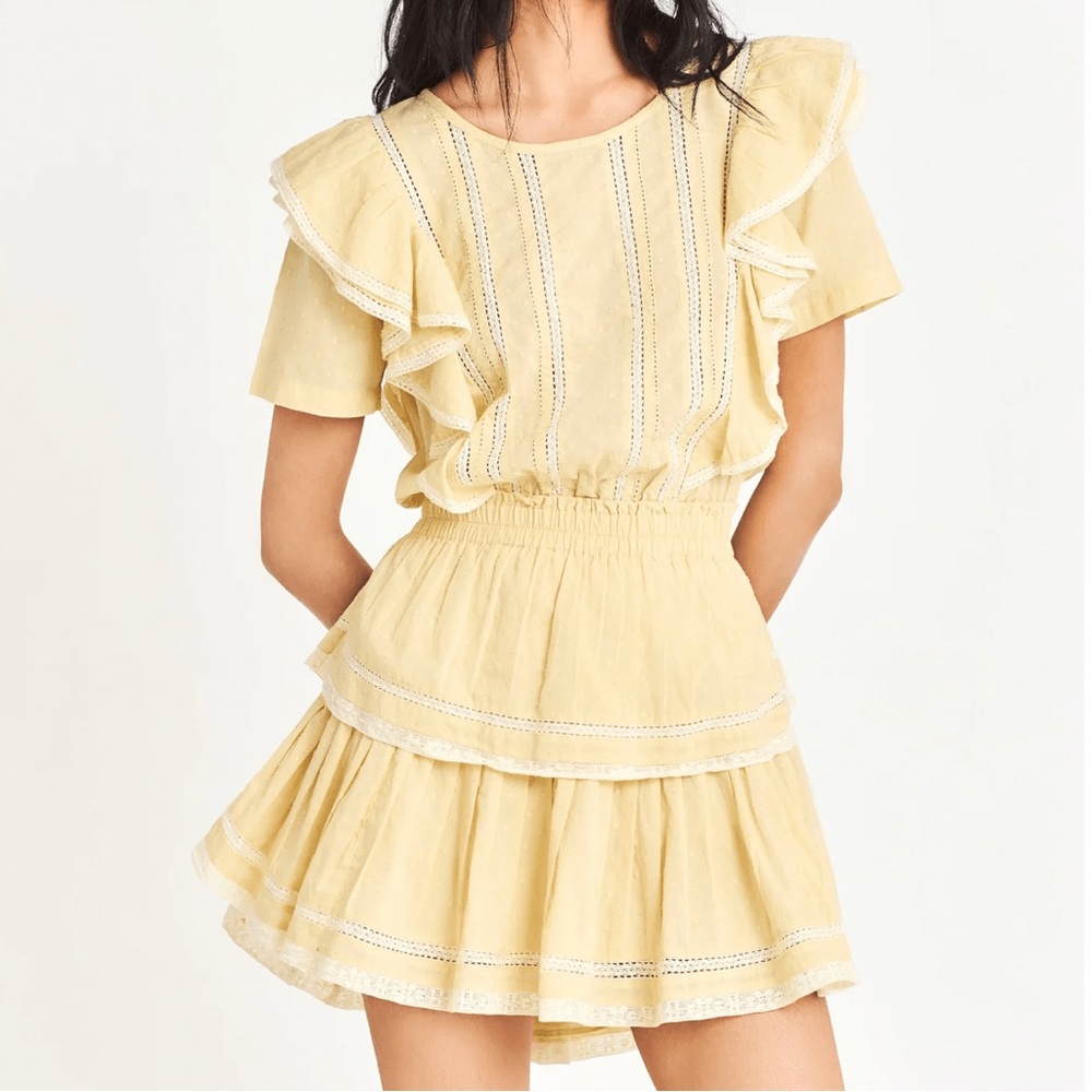 LoveShackFancy Yellow Natasha Dress